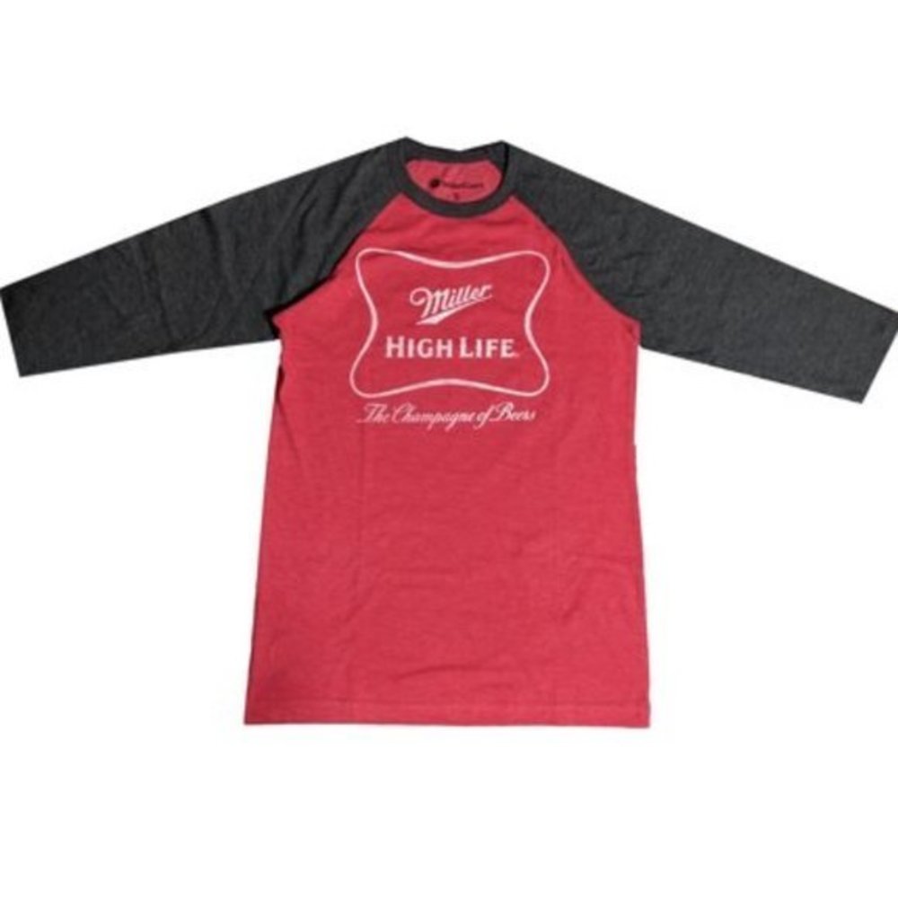 Men's Miller Coors Highlife‎ Distressed Graphic Raglan Shirt